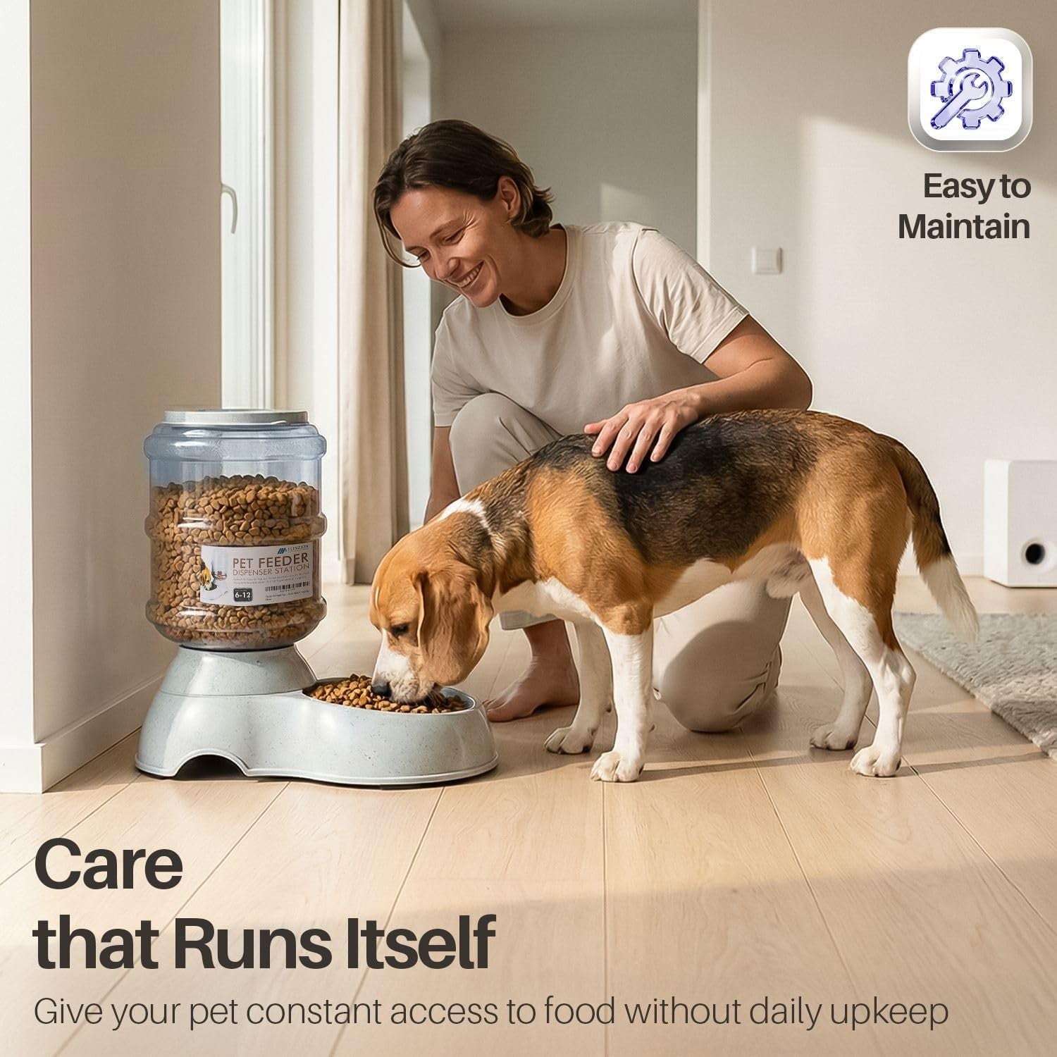 Gravity Pet Feeder 3 Gallon Auto Food Dispenser for Dogs Cats Large