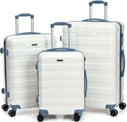 White Hard Shell Luggage Set 20” 24” 28” Lightweight TSA Spinner Wheels