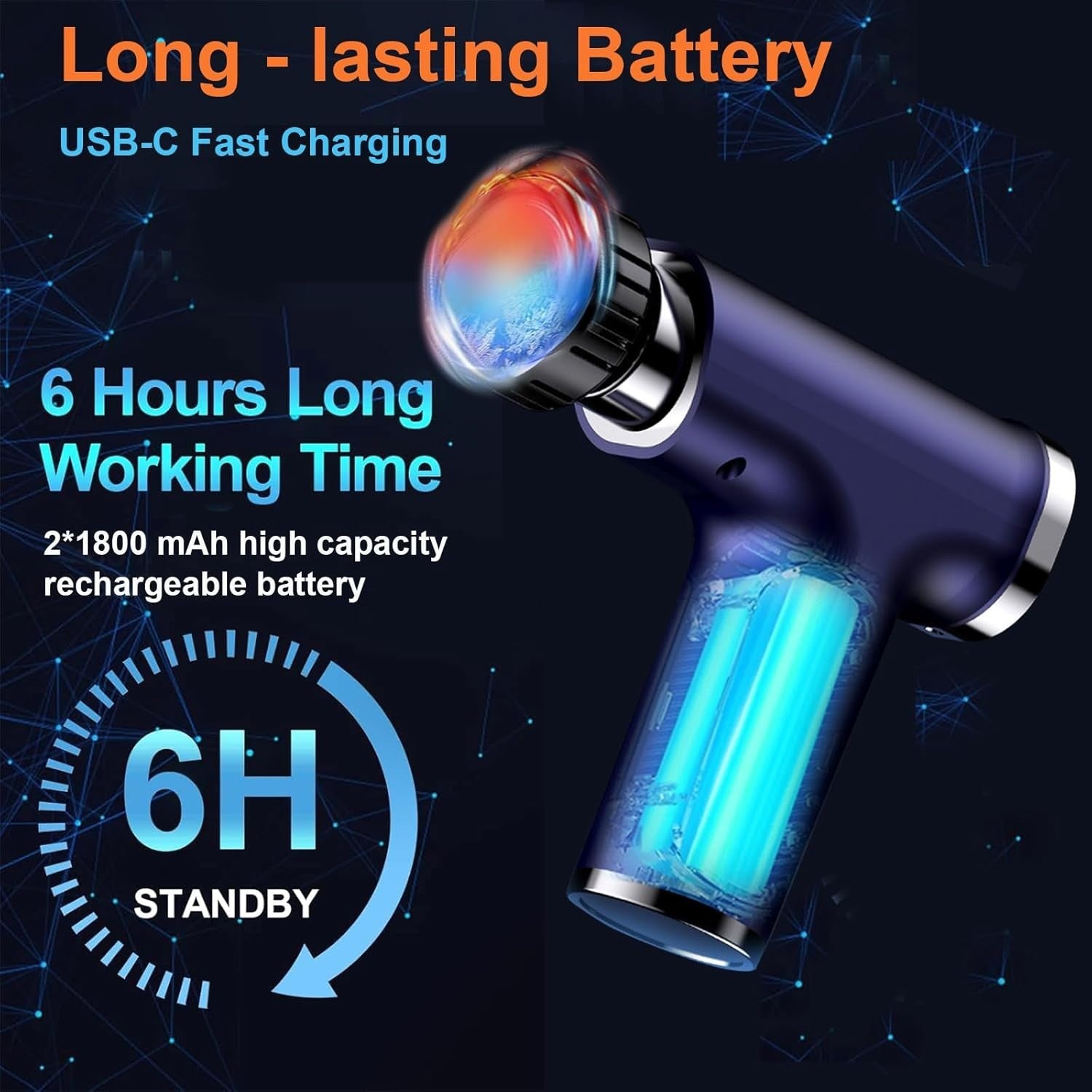 Hot & Cold Massage Gun Deep Tissue Percussion Muscle Relief 3600mAh