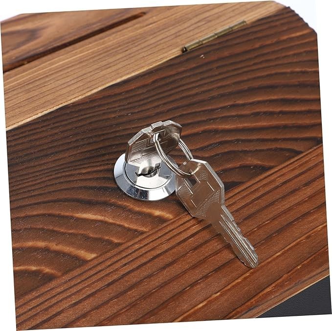Lockable Wall Mount Suggestion Box w/ Blackboard – Secure Donation & Voting Jar