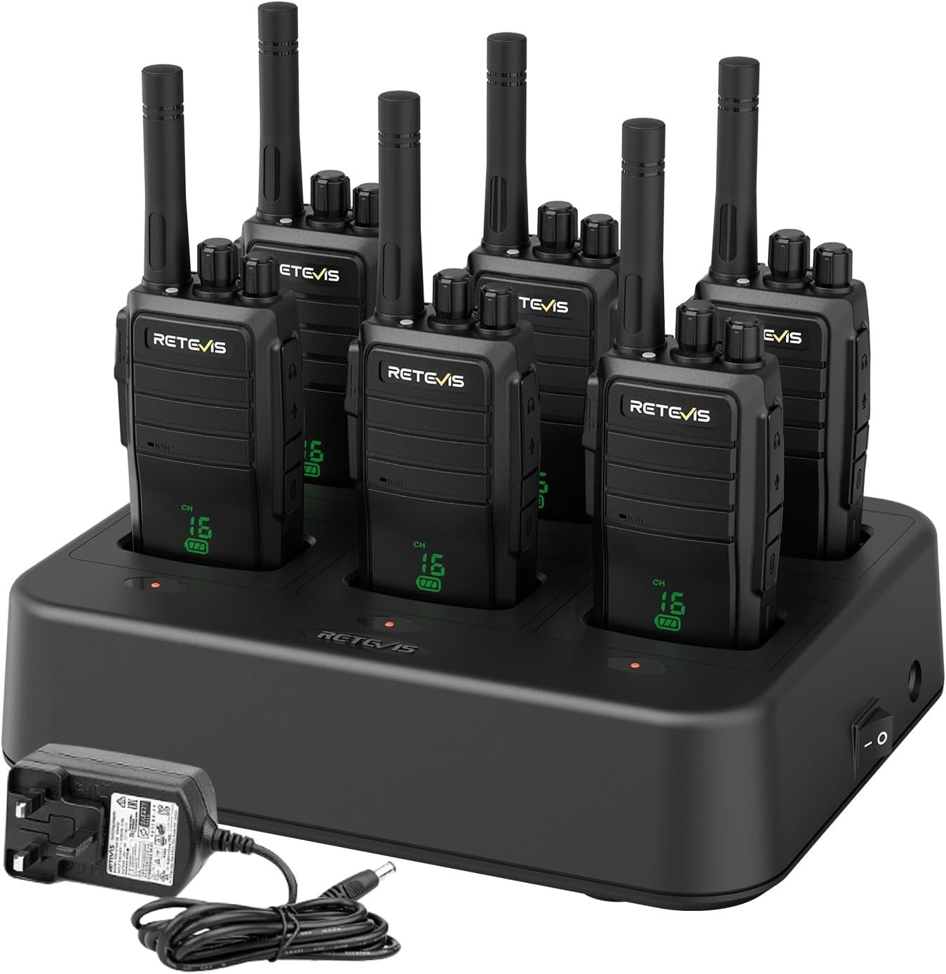 IP54 Walkie Talkies Hidden Screen Type C 6 Way Charger 6 Pack Radio