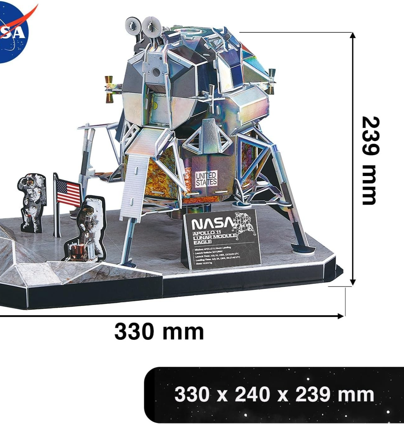 3D Space Rocket Puzzle for Kids & Adults - 93 Pieces, Educational Model