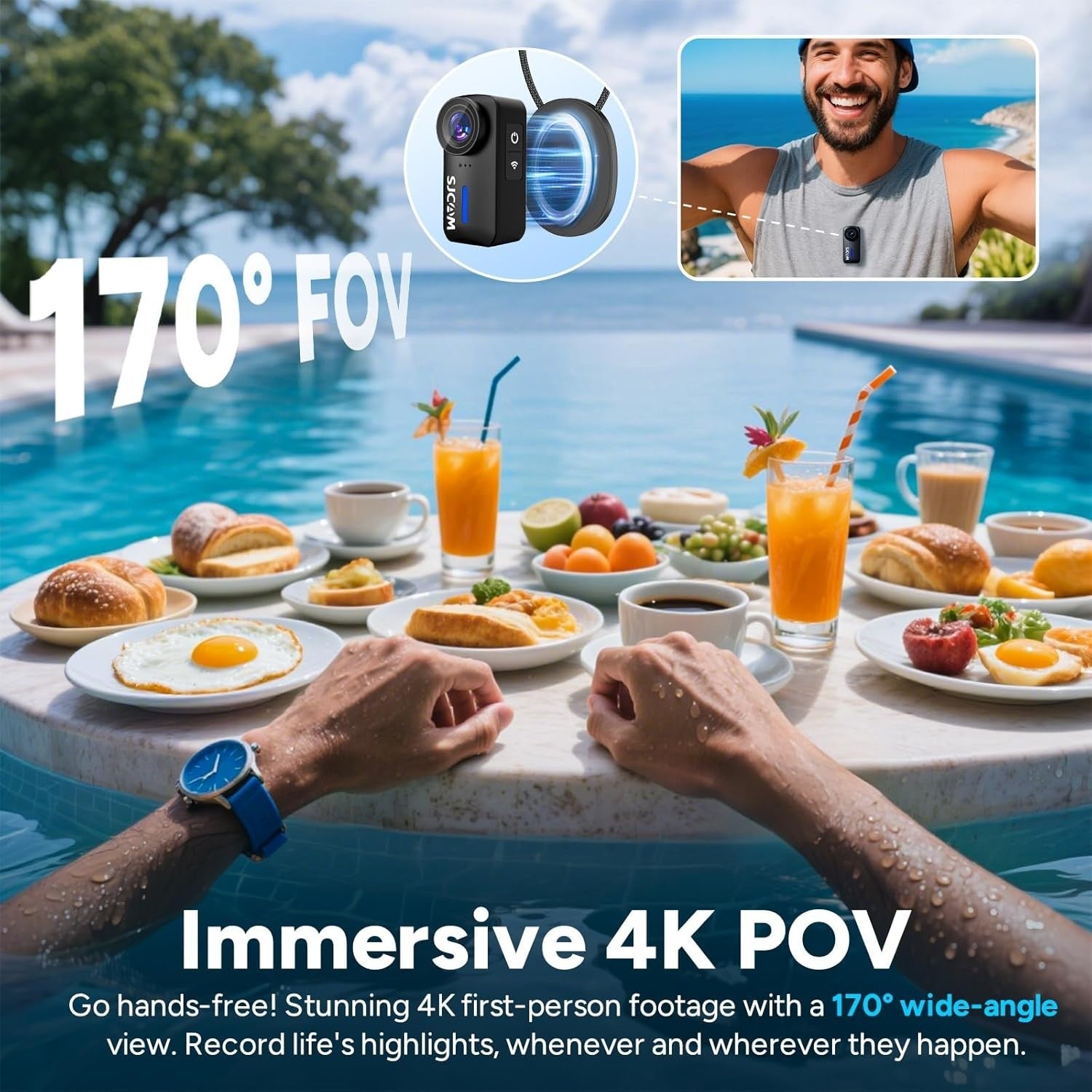 4K Mini Body Camera 170° Waterproof POV Action Cam 128GB Black