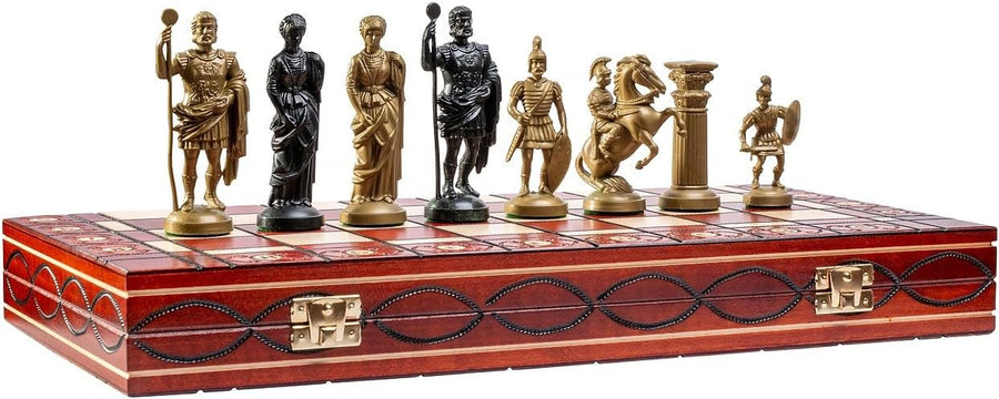 Ancient Armies Themed Chess Set 41cm Luxury Wooden Board Decorative Gift