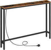 Slim Console Table with USB Charging Ports & Power Outlets for Hallways