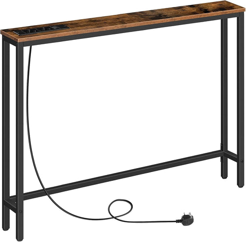 Slim Console Table with USB Charging Ports & Power Outlets for Hallways