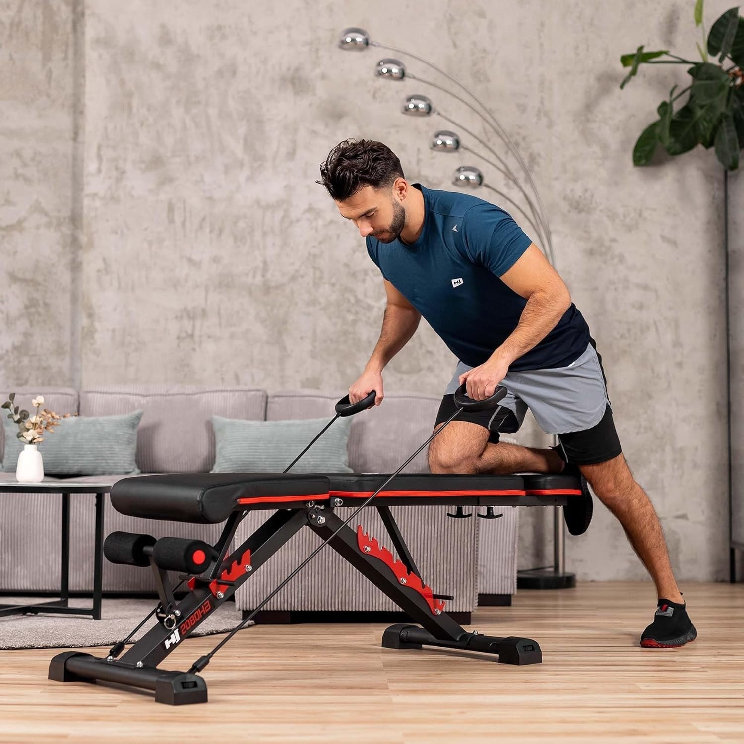 Foldable Multi-Angle Workout Bench 250kg Capacity Home Strength Training