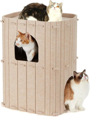 2 Storey Felt Cat House Large Cat Cave Condo Multi Cat Indoor Bed
