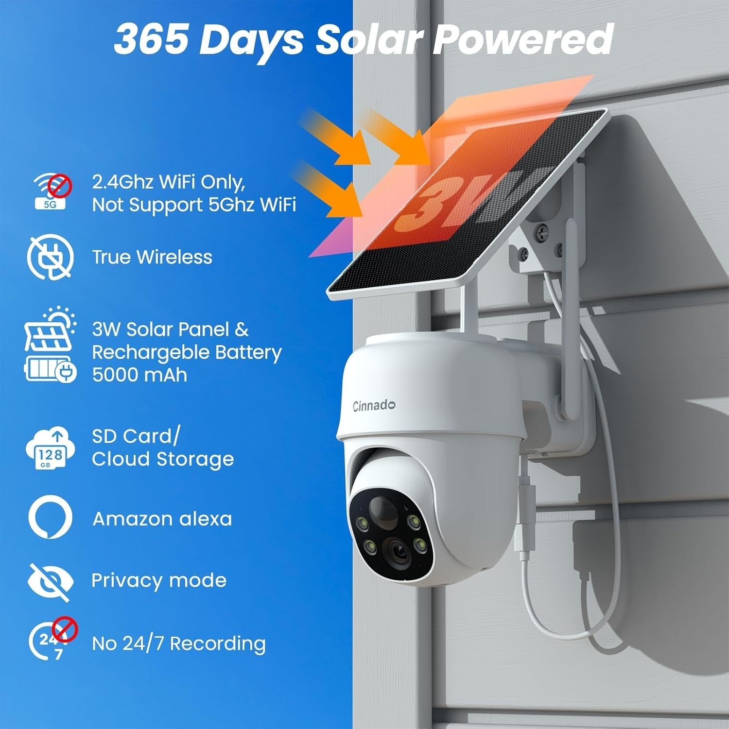 2 Pack Solar Security Cameras 2K Wireless CCTV PTZ Color Night Vision