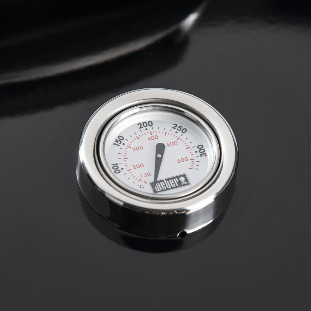 57cm Charcoal Kettle BBQ Grill with Folding Gourmet Grate & Porcelain-Enamel Lid