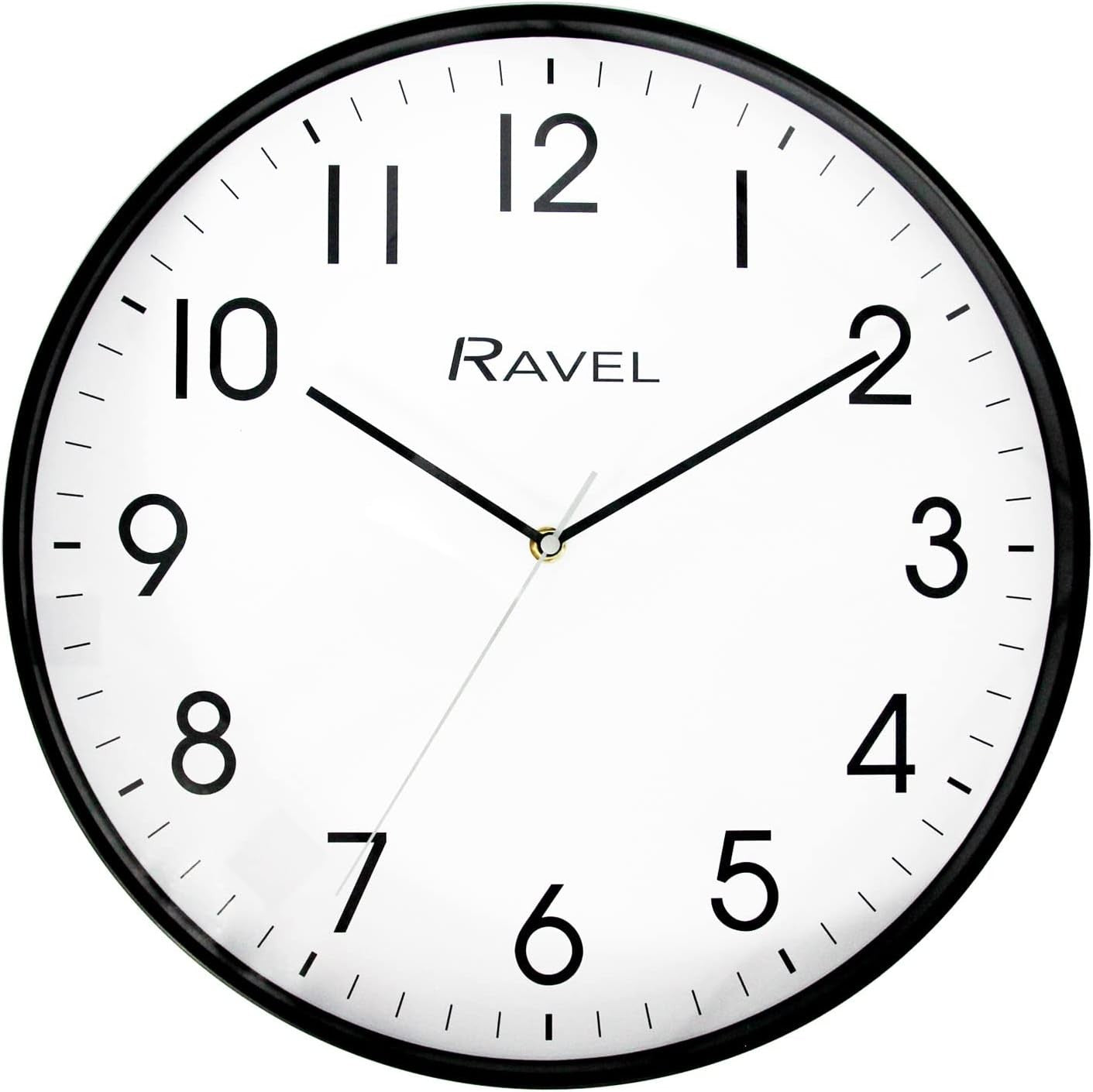 Large 40cm Silent Wall Clock Modern Black Frame Easy-Read Quartz Home Decor