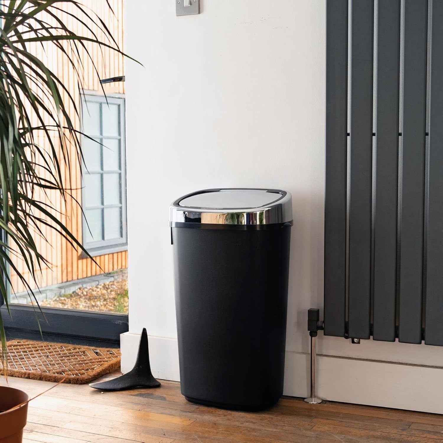 50L Touchless Kitchen Bin Automatic Sensor Black Chrome Lid