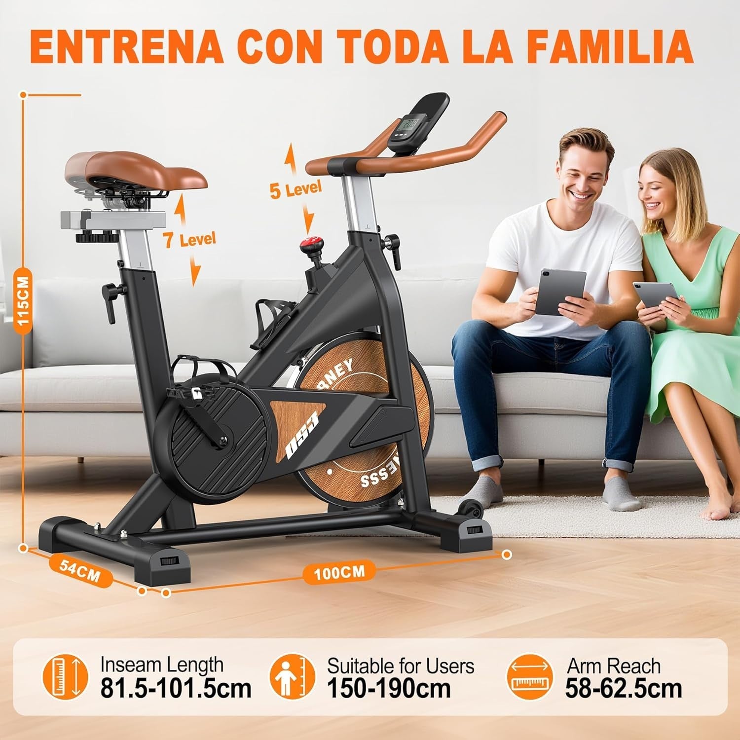 Bluetooth Magnetic Exercise Bike w/ LCD Monitor, 100 Resistance Levels & 160kg