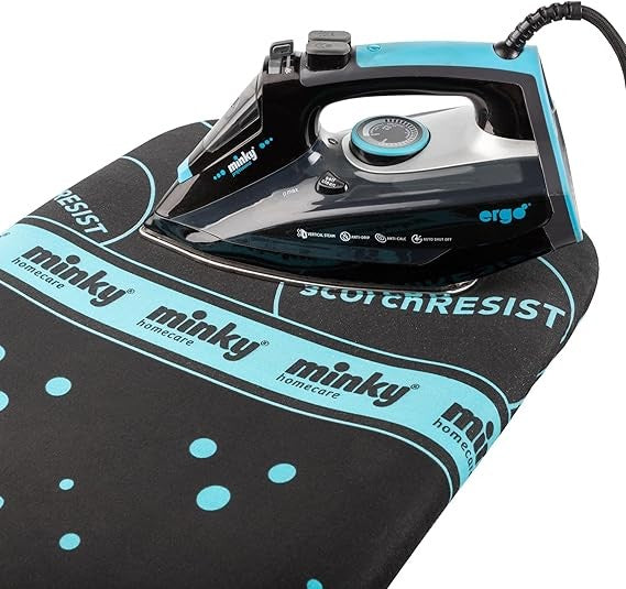 Full Size Ironing Board 122x38cm Stable Folding Steam Iron Rest Height Adjust