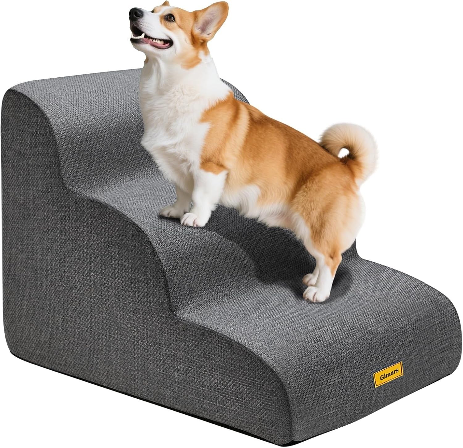 Extra Wide 3 Step Dog Stairs 40cm High Foam Pet Ramp Non Slip