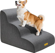 Extra Wide 3 Step Dog Stairs 40cm High Foam Pet Ramp Non Slip