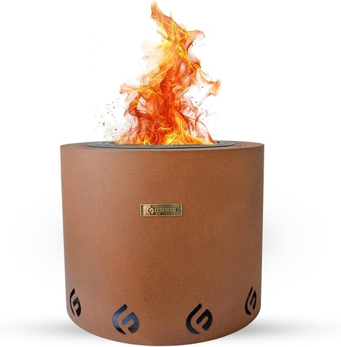 Smokeless Portable Fire Pit Outdoor Heater | Eco-Friendly Wax Fuel | 37cm Steel