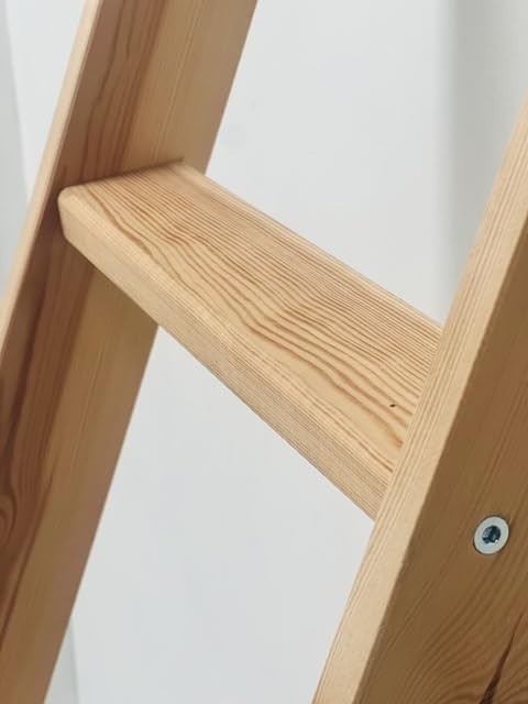 Solid Pine Bunk Bed Ladder Slanted Hook Over Wooden Ladder