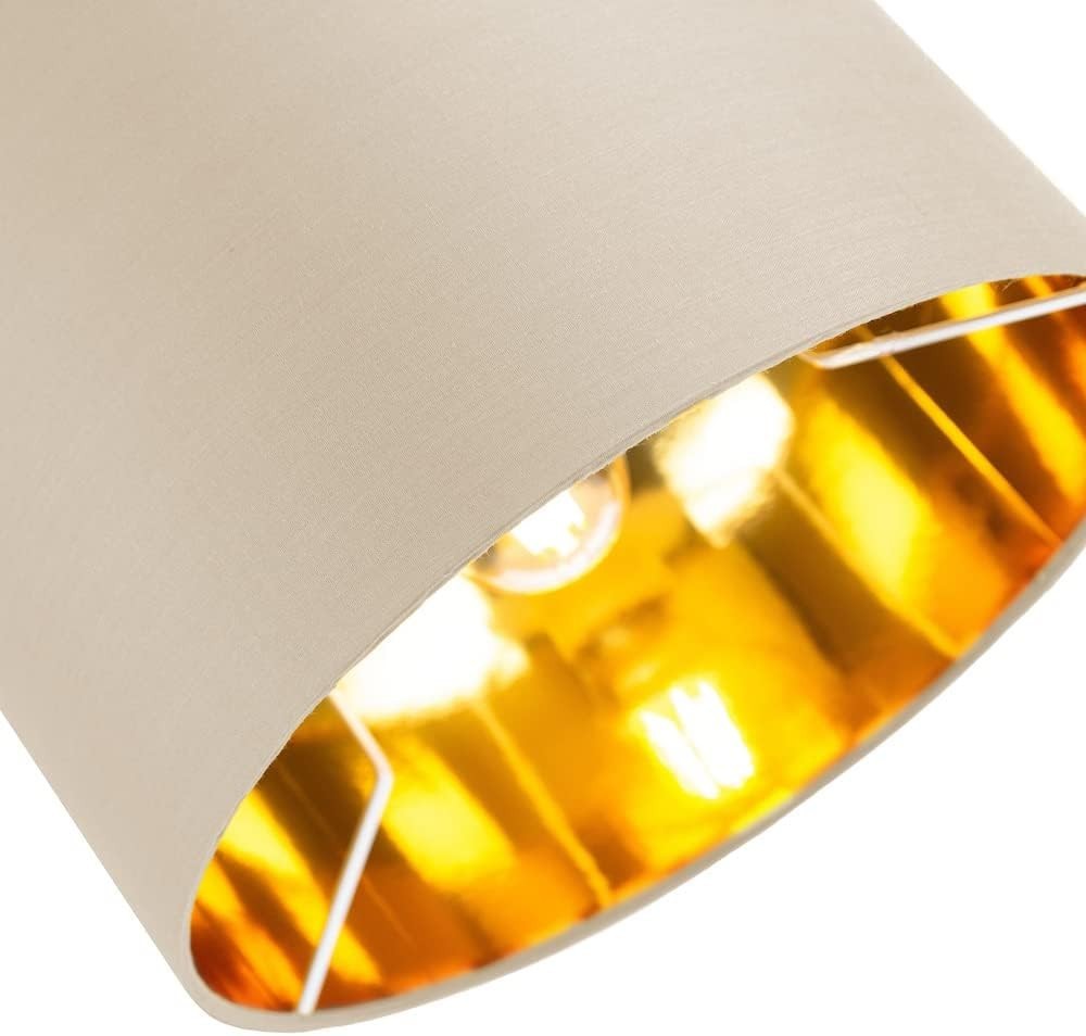 Cream Drum Lampshade 25cm Copper Inner Table Pendant Light Shade