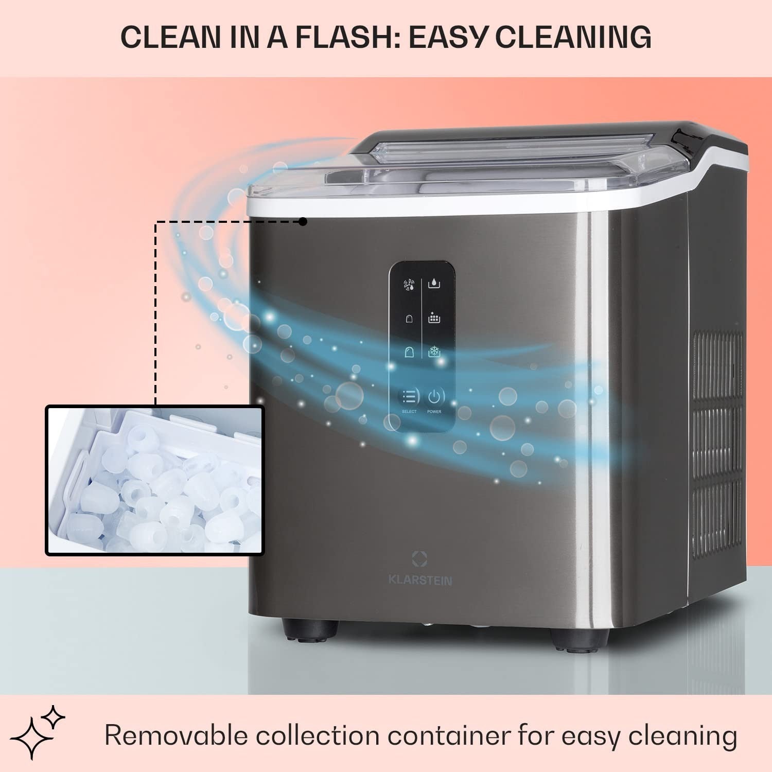 Countertop Ice Maker Machine Fast Ice Cube Maker 12kg Per Day Compact