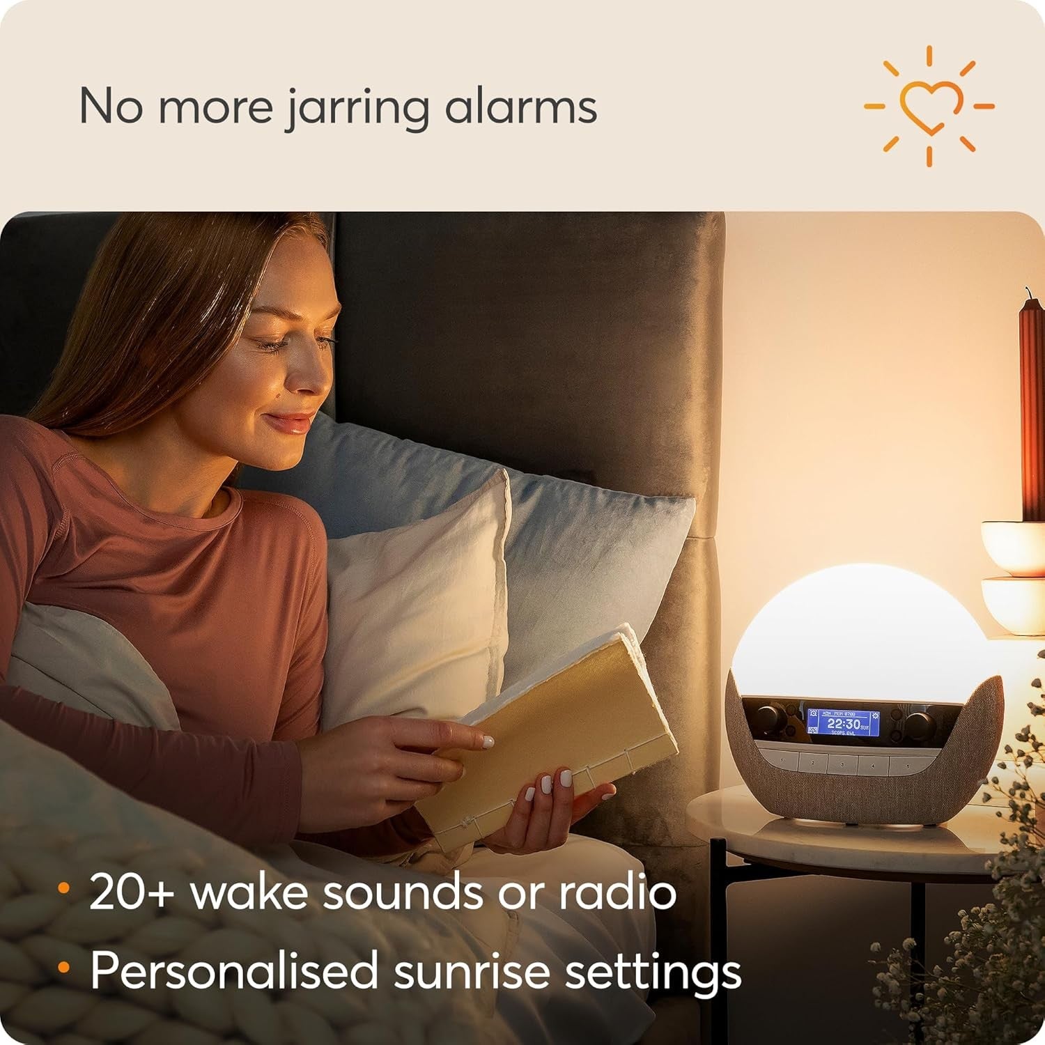 White Sunrise Wake Up Light Alarm Clock FM Radio Bluetooth Sleep Lamp