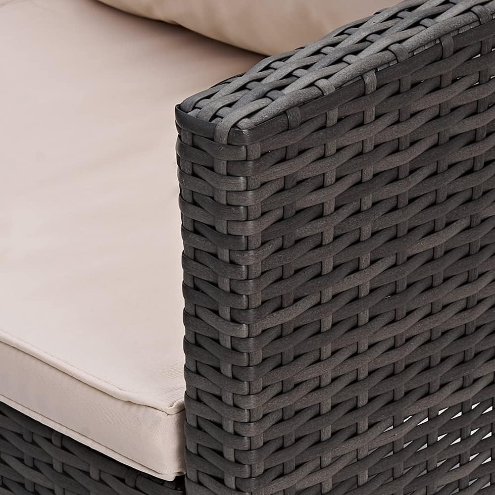 8 Seater Rattan Corner Sofa Set Outdoor Garden Patio Table Stool Set