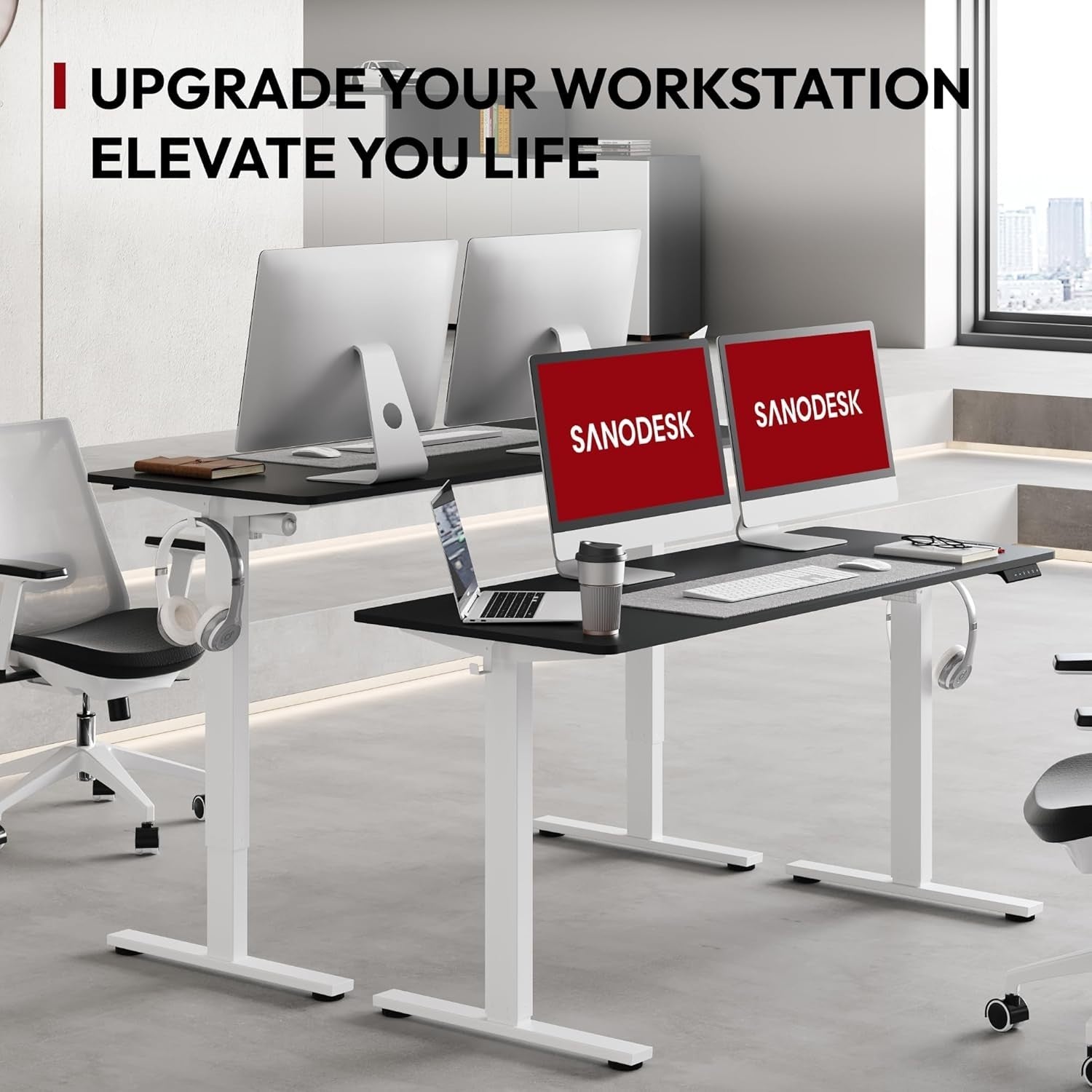 Electric Standing Desk 160x80cm Adjustable Sit Stand Table W / Memory Presets