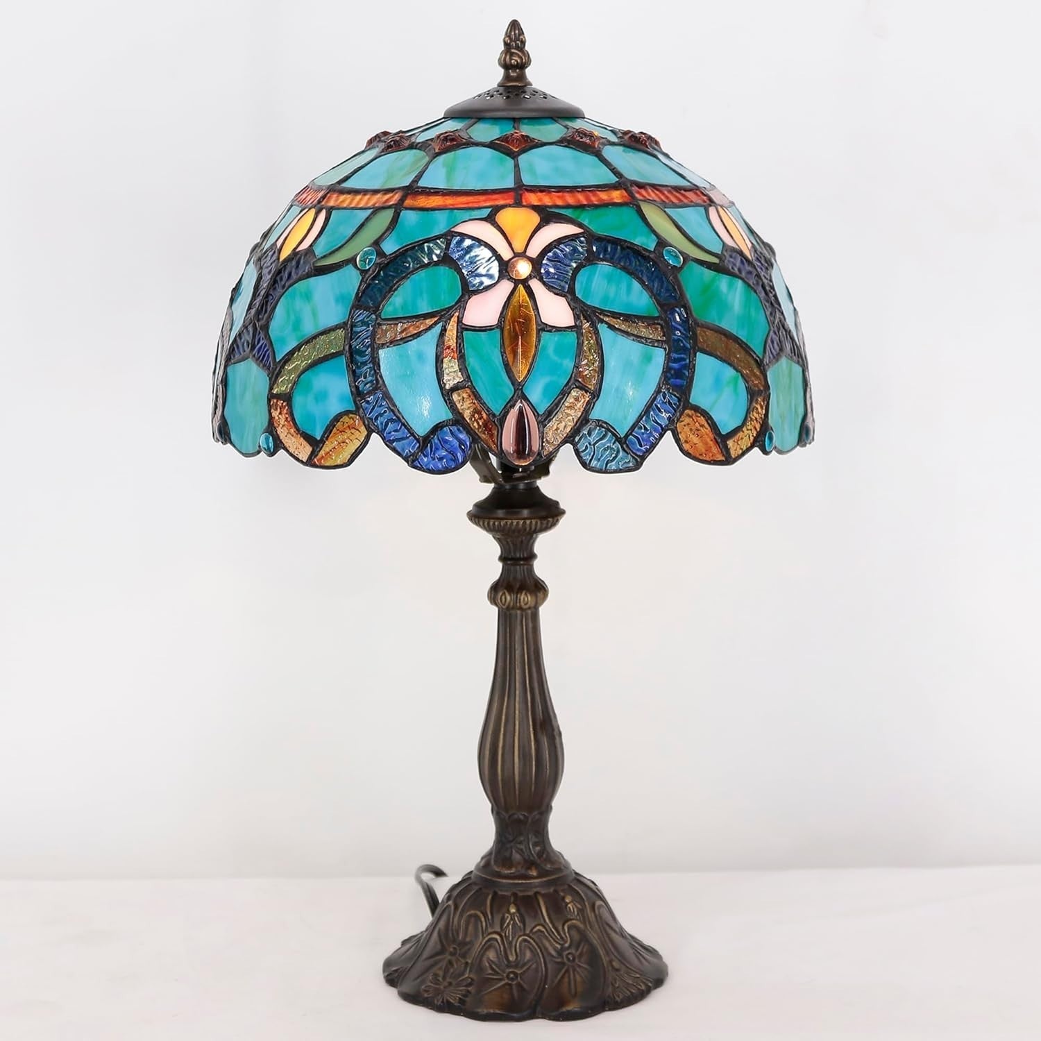 Stained Glass Tiffany Table Lamp 30x30x48cm Classic Reading Light