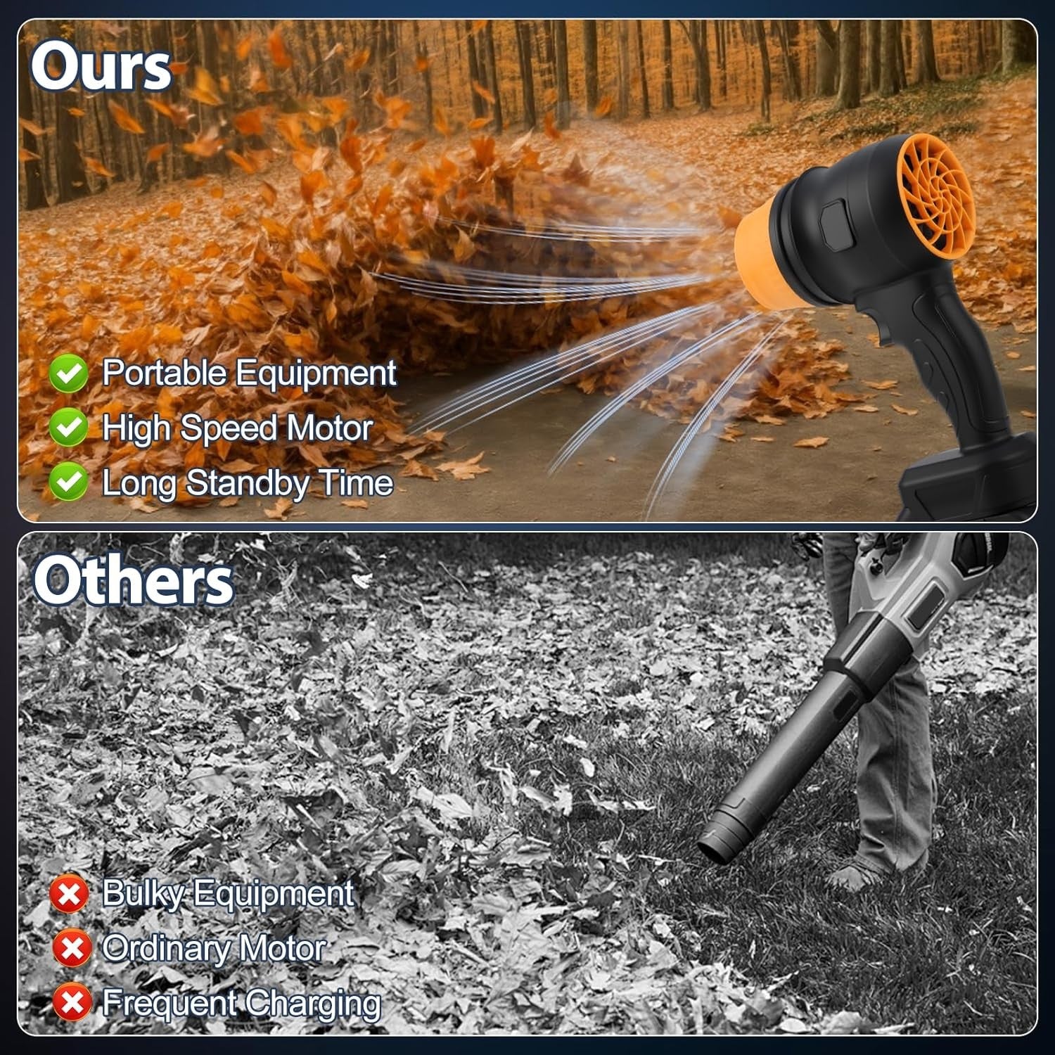 Cordless Leaf Blower 130MPH Turbo High Speed Lightweight Handheld Cleaner
