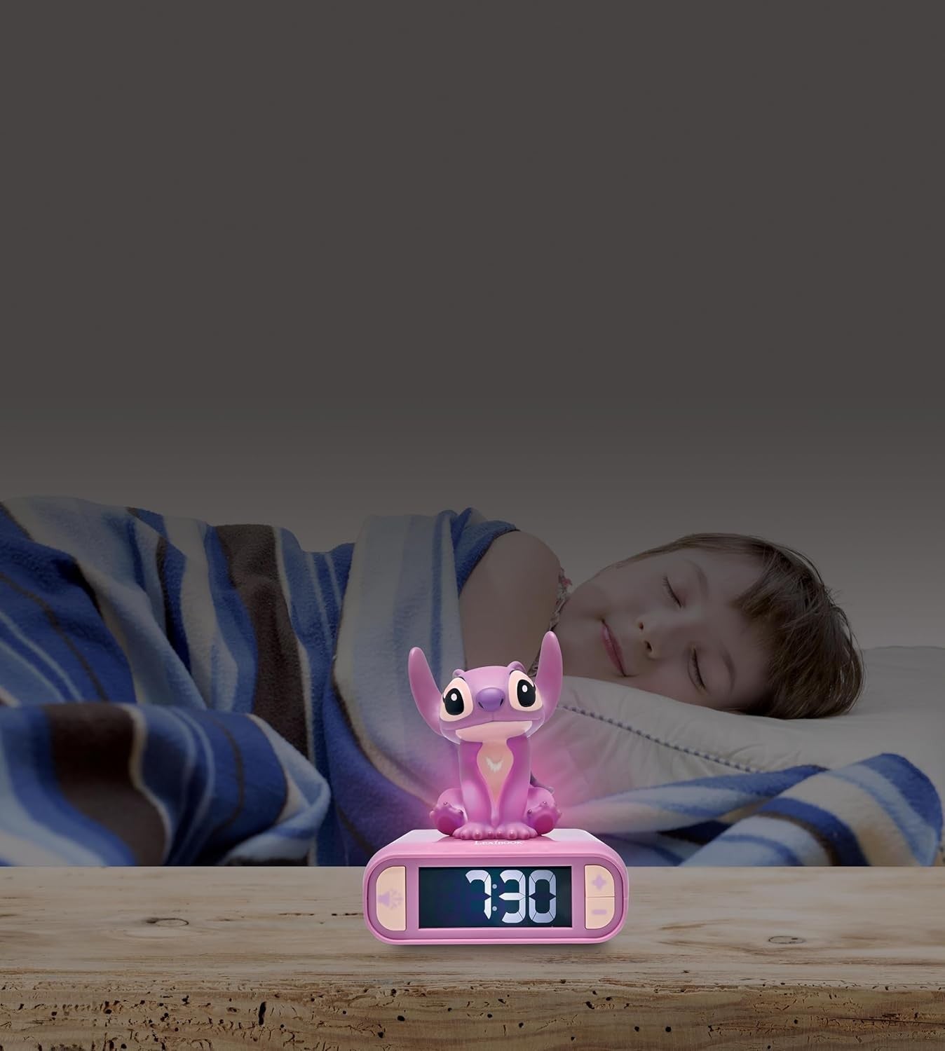 Kids Alarm Clock Night Light LED Display Snooze Sounds Cute Bedroom Gift