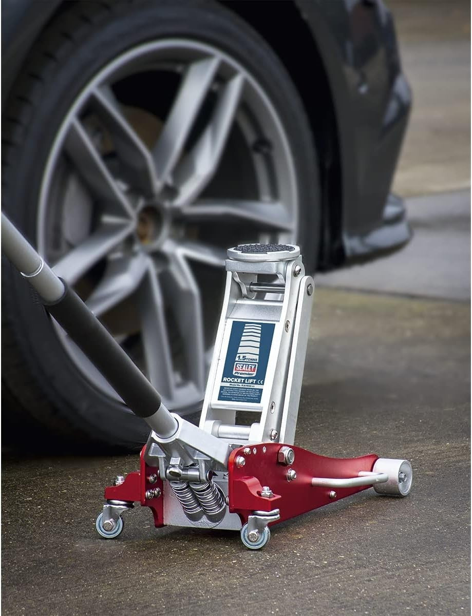 1.5 Ton Low Entry Aluminium Trolley Jack Rocket Lift 88–370mm Lightweight