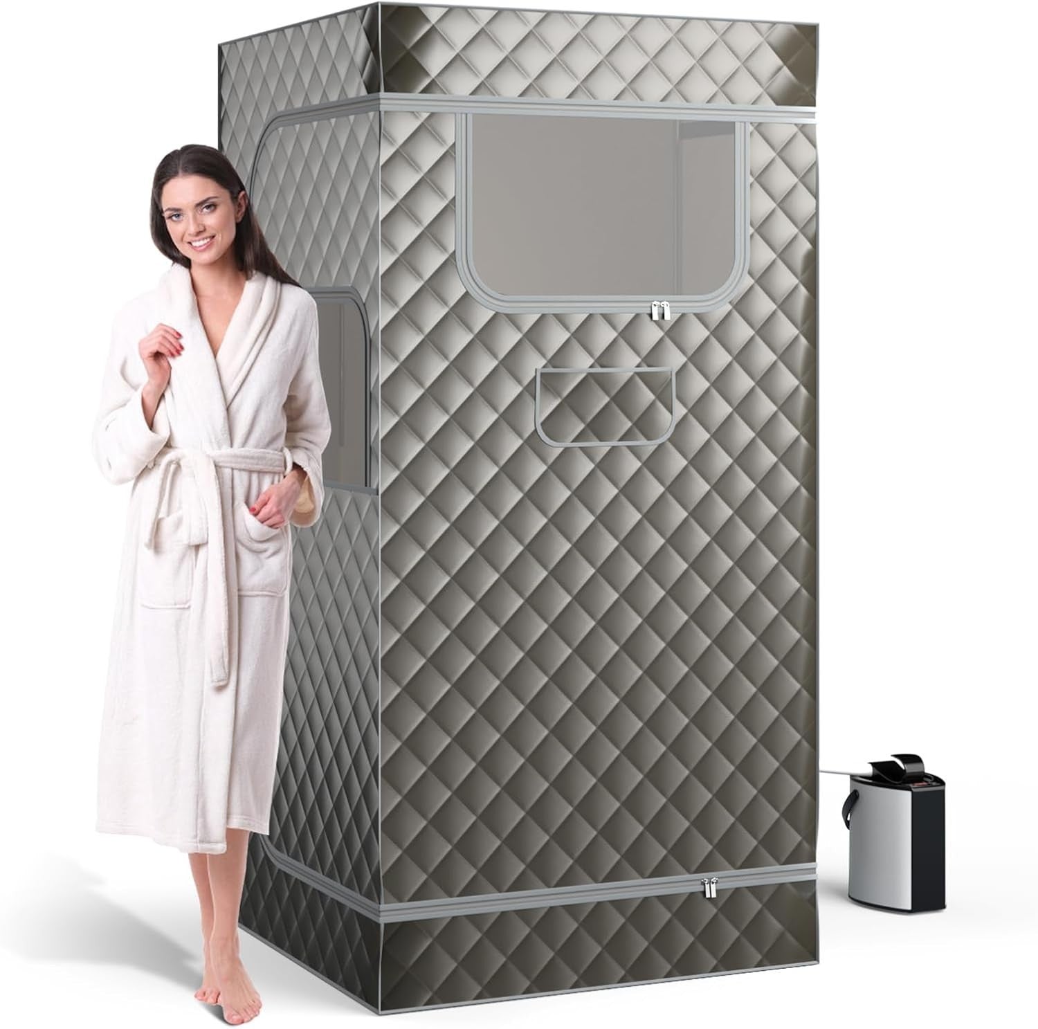 Portable Home Steam Sauna Tent w/ 3L Steamer & Remote – Full Body Detox Spa