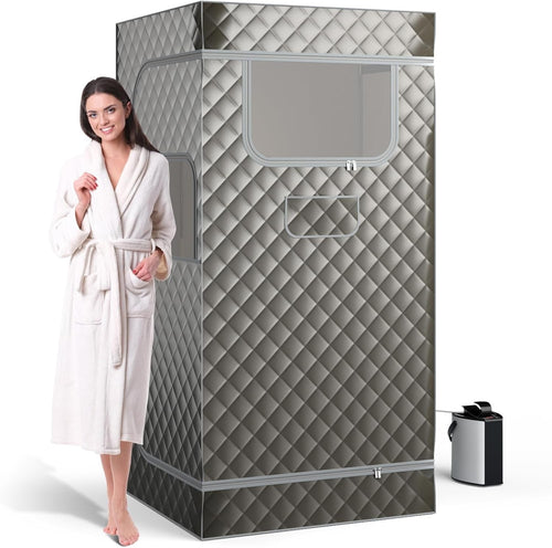 Portable Home Steam Sauna Tent w/ 3L Steamer & Remote – Full Body Detox Spa
