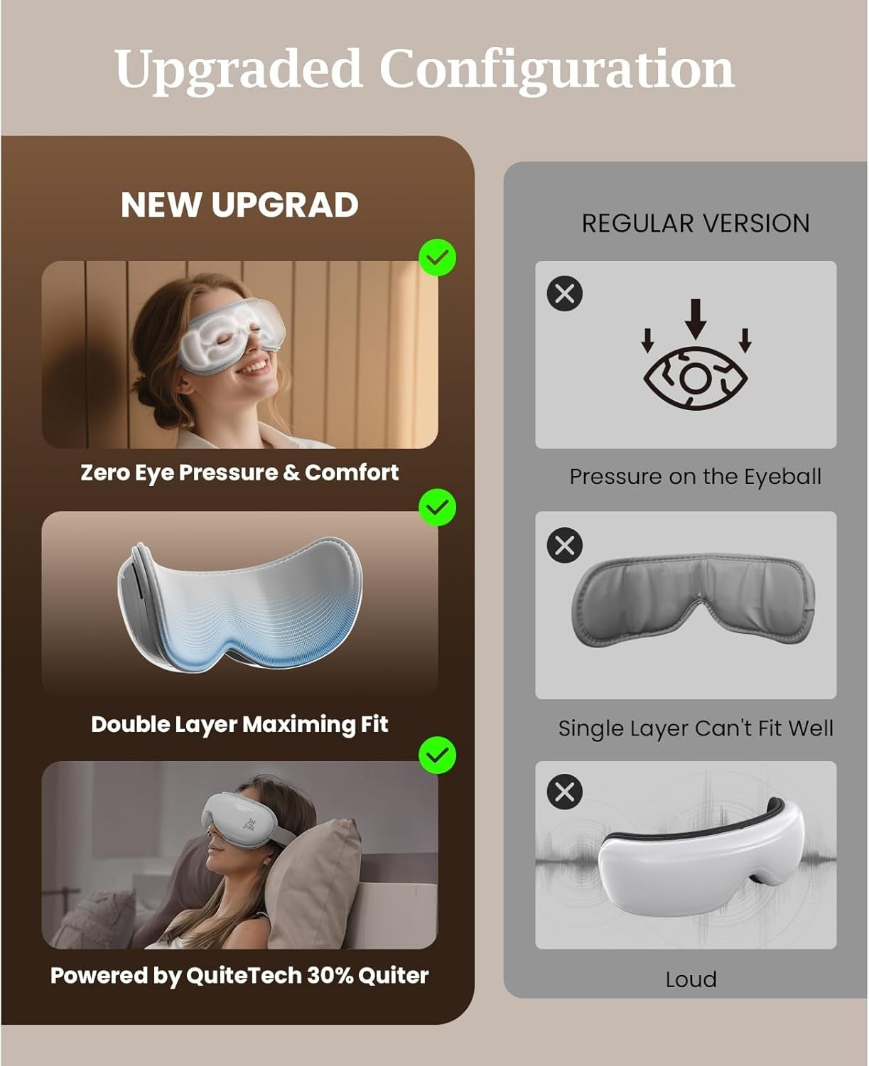Eye Massager with Heat Compression Music Rechargeable Sleep Mask
