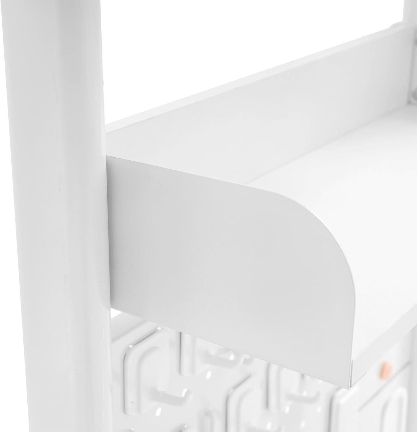 Clamp-On Desk Pegboard 60cm 2-Tier Desktop Organizer Shelf Privacy Panel White