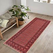 Washable Runner Rug 80x150cm Red Non-Slip Soft Hallway Kitchen Bedroom Floor Mat