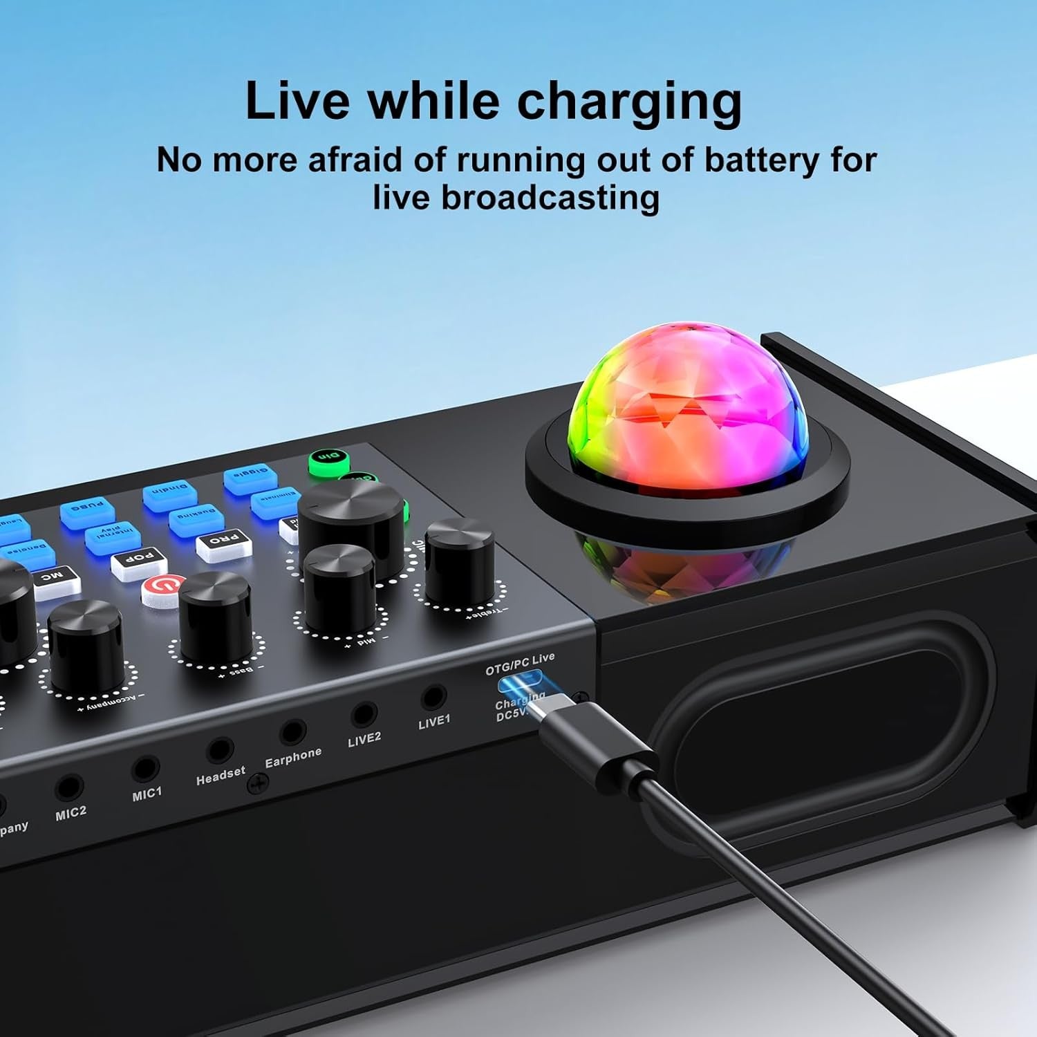 MT-VIKI Portable Bluetooth Karaoke Machine 2 Wireless Mics LED Party Speaker