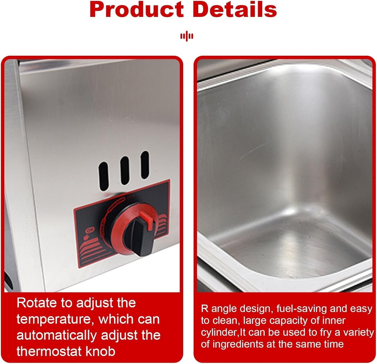 Dual Tank Gas Deep Fryer 20L Countertop Stainless Steel Commercial