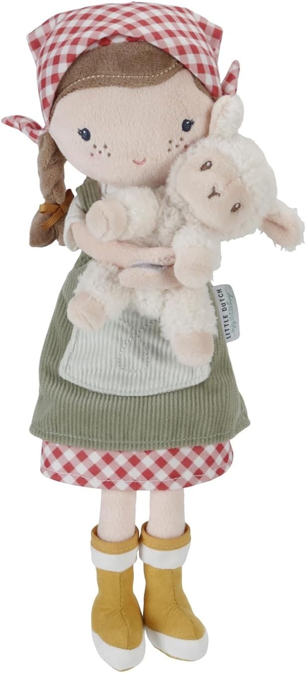 35cm Rag Doll Peasant Woman Plush with Sheep Soft Toy