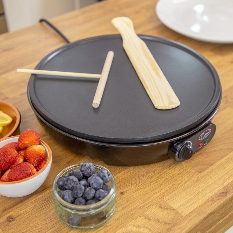 Quest 12" Electric Pancake Crepe Maker Non-Stick Hot Plate 220°C Spreader