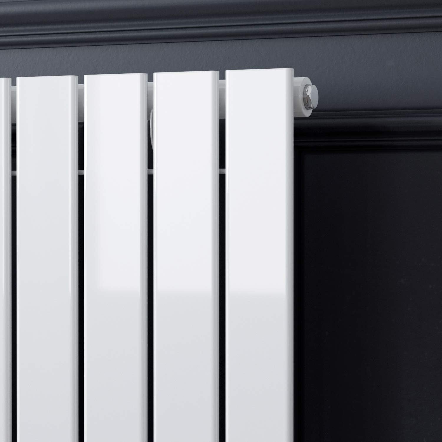White Vertical Designer Radiator 1600x300mm Single Panel Central Heating