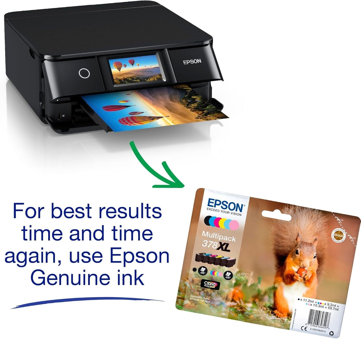 Wireless A4 Photo Printer XP-8700 6-Color Ink Duplex Touchscreen Black