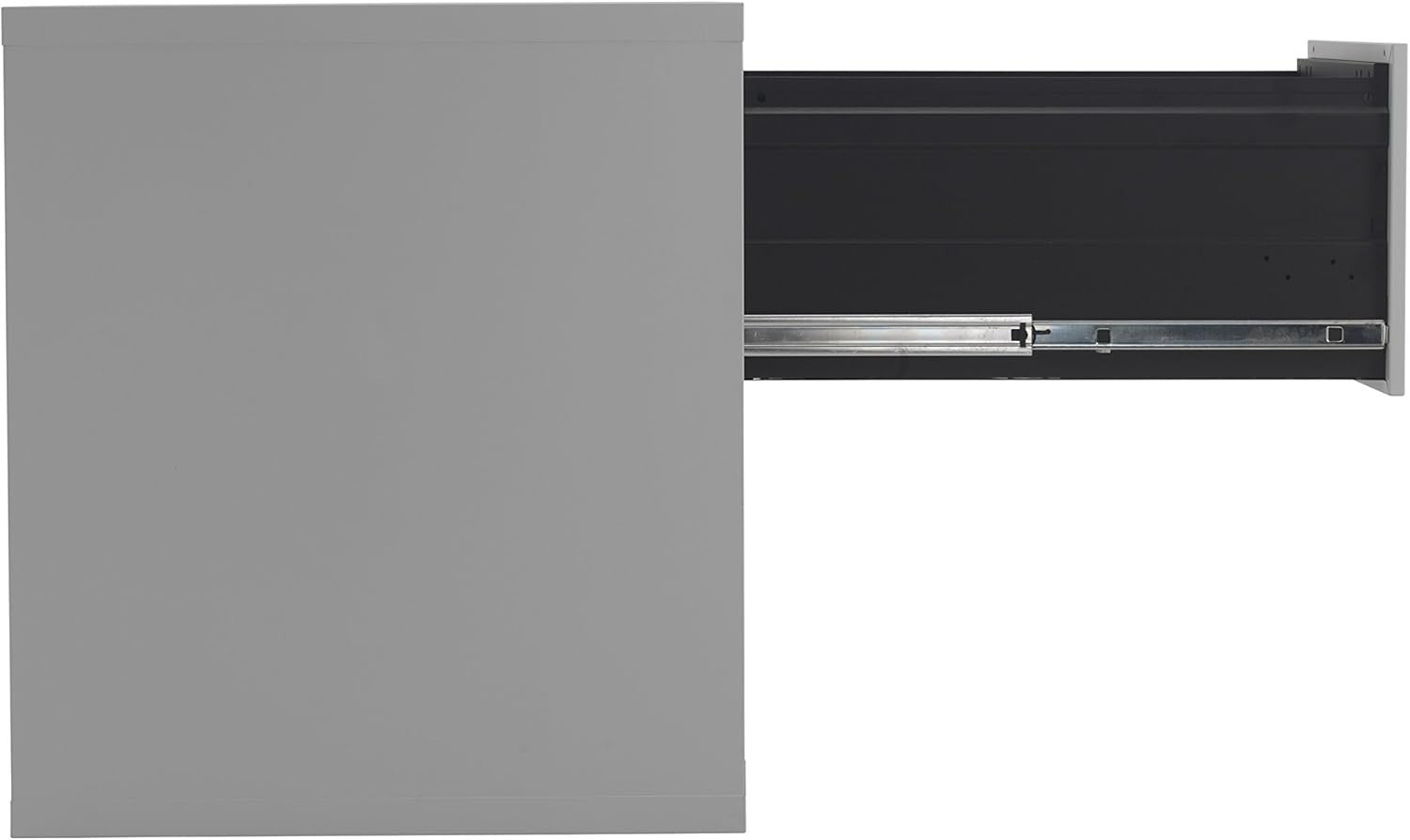 Grey Steel Filing Cabinet 2 Drawer Lockable Heavy Duty 70cm