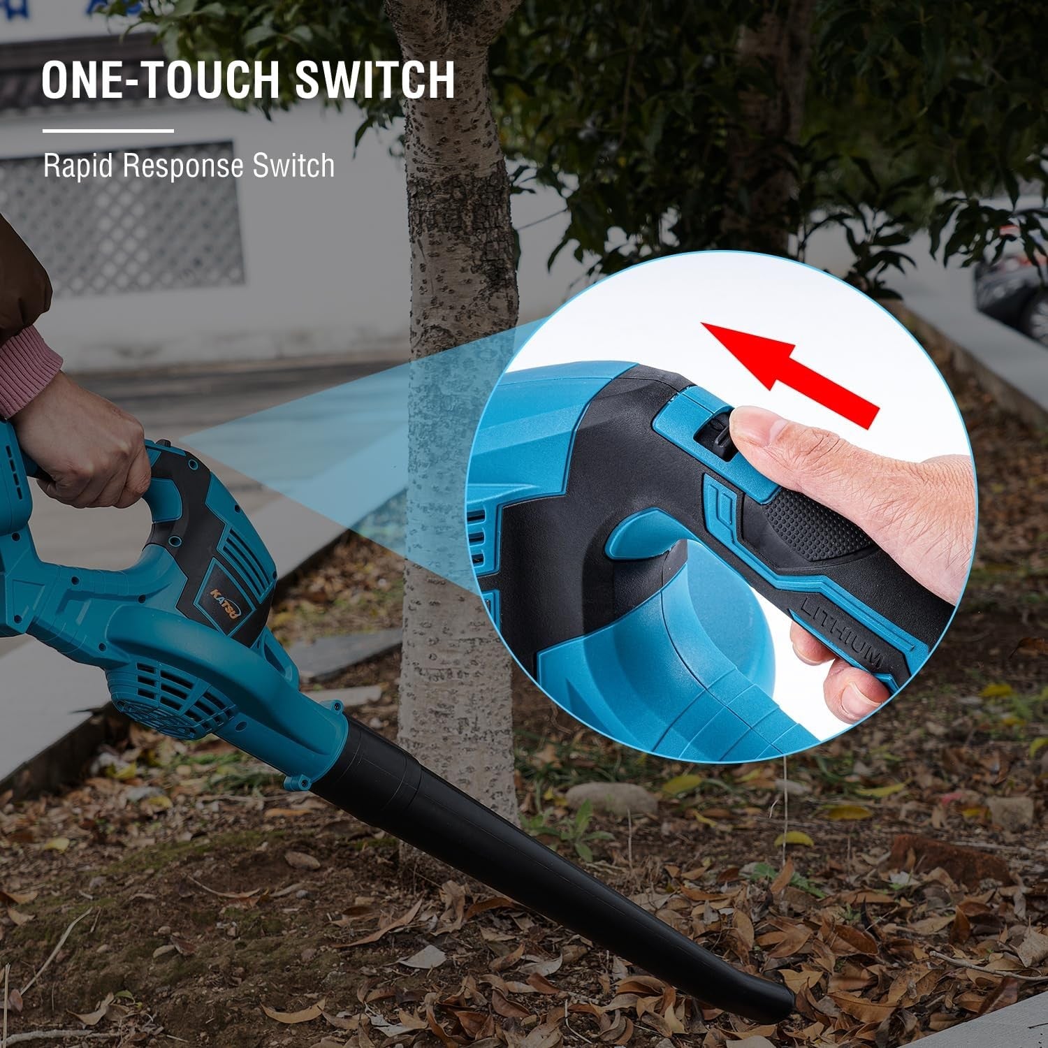 Cordless Leaf Blower 21V Handheld High Power Garden Patio Garage Air Blower
