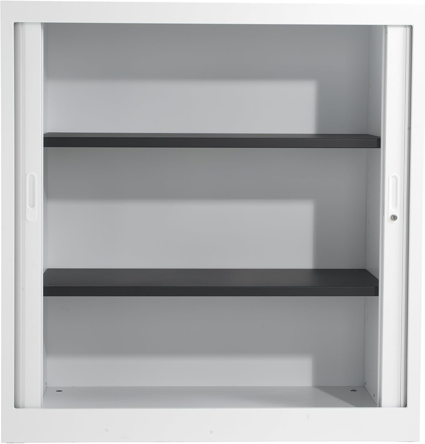 White Metal Lockable Storage Cabinet Office Cupboard with Adjustable Shelves
