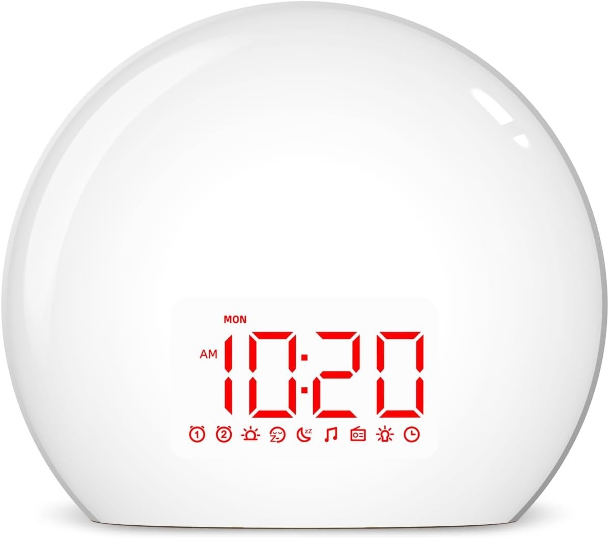 Sunrise Wake Up Light Alarm Clock with 25 Sounds & Nightlight Sleep Aid