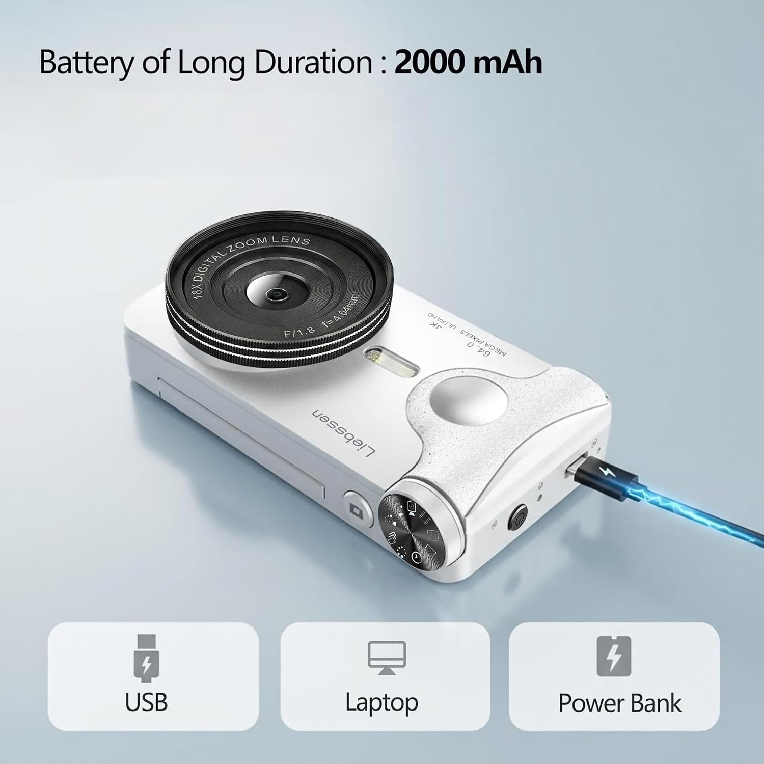 64MP 4K Vlogging Camera Autofocus Flip Screen Travel Camera 32GB Kit