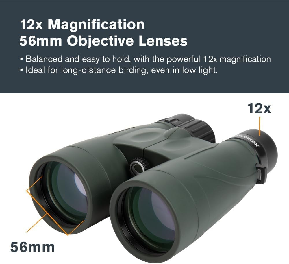 12x56 Waterproof Binoculars HD Long-Range Birdwatching Hunting Outdoor Travel