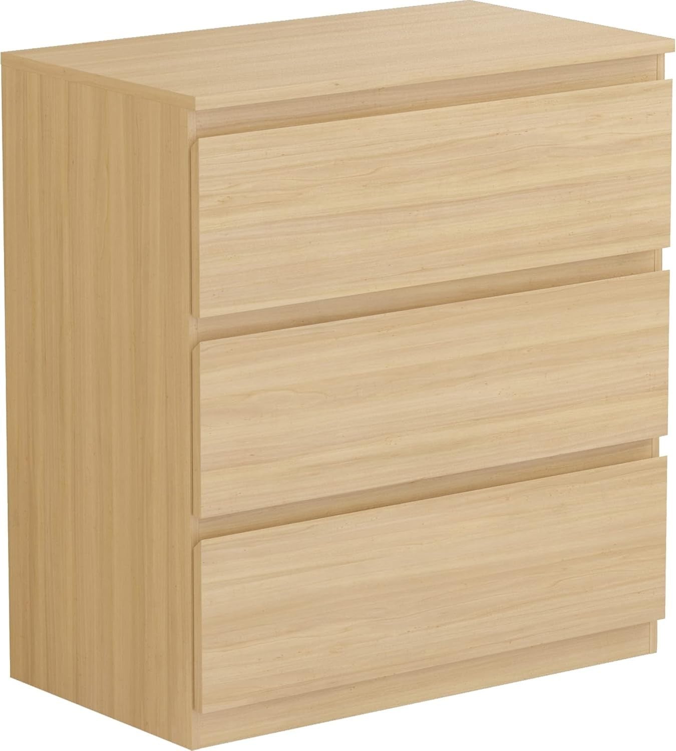 Modern 3 Drawer Wooden Chest Storage Unit Pine Finish Slim Space Saver