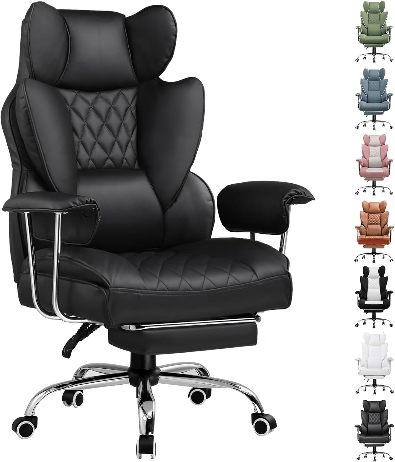Ergonomic Gaming Chair Recliner Office Seat Footrest High Back Lumbar Support